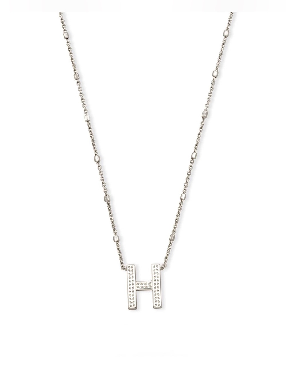 KENDRA SCOTT Letter H Pendant Necklace in Silver NWT